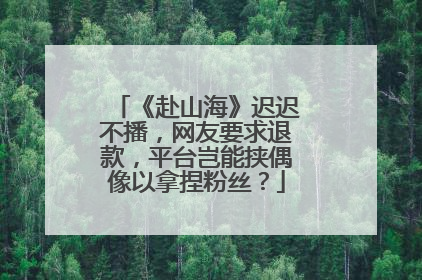 《赴山海》迟迟不播，网友要求退款，平台岂能挟偶像以拿捏粉丝？