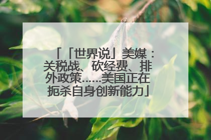 「世界说」美媒：关税战、砍经费、排外政策……美国正在扼杀自身创新能力