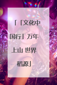 「文化中国行」万年上山 世界稻源