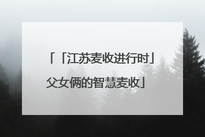 「江苏麦收进行时」父女俩的智慧麦收