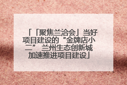「聚焦兰洽会」当好项目建设的“金牌店小二” 兰州生态创新城加速推进项目建设