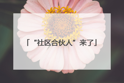 “社区合伙人”来了