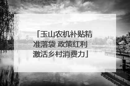 玉山农机补贴精准落袋 政策红利激活乡村消费力