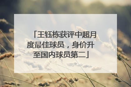 王钰栋获评中超月度最佳球员，身价升至国内球员第二