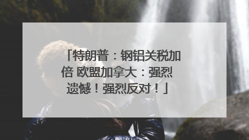 特朗普：钢铝关税加倍 欧盟加拿大：强烈遗憾！强烈反对！