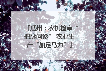 瓜州：农机检审“把脉问诊” 农业生产“加足马力”