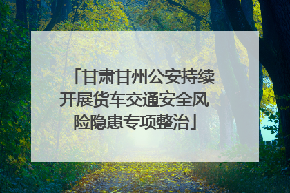 甘肃甘州公安持续开展货车交通安全风险隐患专项整治