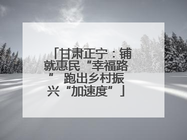 甘肃正宁：铺就惠民“幸福路” 跑出乡村振兴“加速度”