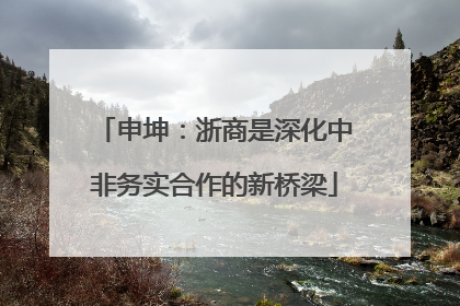 申坤：浙商是深化中非务实合作的新桥梁