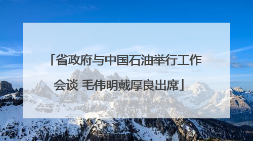 省政府与中国石油举行工作会谈 毛伟明戴厚良出席