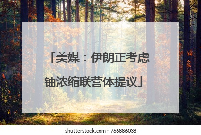美媒：伊朗正考虑铀浓缩联营体提议