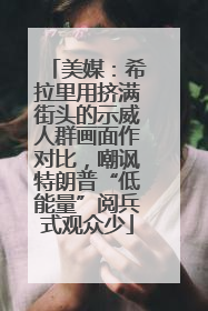 美媒：希拉里用挤满街头的示威人群画面作对比，嘲讽特朗普“低能量”阅兵式观众少
