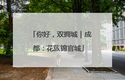 你好，双拥城｜成都：花簇锦官城