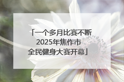 一个多月比赛不断 2025年焦作市全民健身大赛开幕