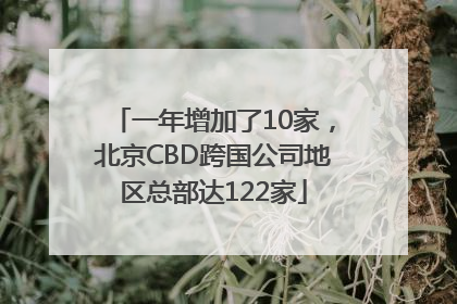 一年增加了10家，北京CBD跨国公司地区总部达122家