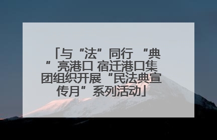 与“法”同行 “典”亮港口 宿迁港口集团组织开展“民法典宣传月”系列活动