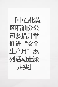 中石化黄冈石油分公司多措并举推进“安全生产月”系列活动走深走实
