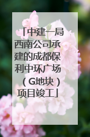 中建一局西南公司承建的成都保利中环广场（G地块）项目竣工