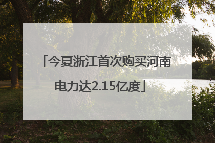 今夏浙江首次购买河南电力达2.15亿度