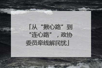 从“揪心路”到“连心路”，政协委员牵线解民忧