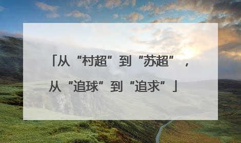 从“村超”到“苏超”，从“追球”到“追求”