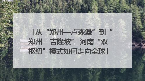 从“郑州—卢森堡”到“郑州—吉隆坡” 河南“双枢纽”模式如何走向全球