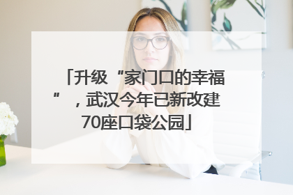 升级“家门口的幸福”，武汉今年已新改建70座口袋公园