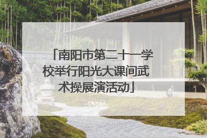 南阳市第二十一学校举行阳光大课间武术操展演活动