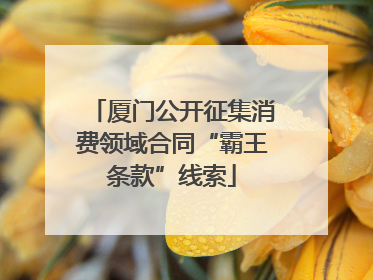 厦门公开征集消费领域合同“霸王条款”线索