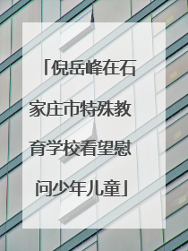 倪岳峰在石家庄市特殊教育学校看望慰问少年儿童