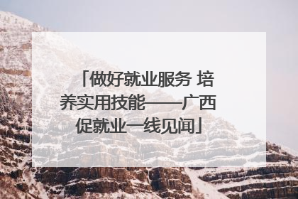 做好就业服务 培养实用技能——广西促就业一线见闻