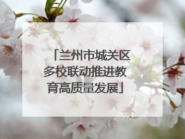 兰州市城关区多校联动推进教育高质量发展
