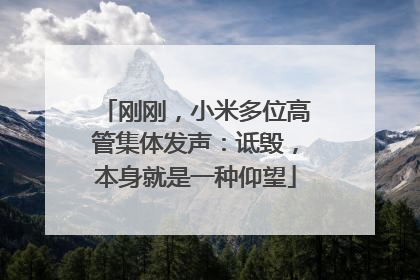 刚刚，小米多位高管集体发声：诋毁，本身就是一种仰望