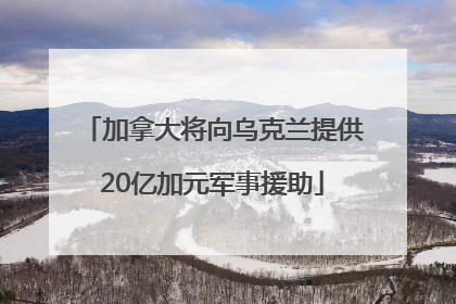 加拿大将向乌克兰提供20亿加元军事援助
