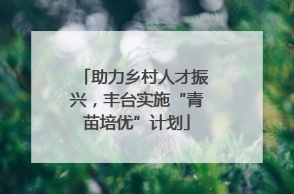 助力乡村人才振兴，丰台实施“青苗培优”计划