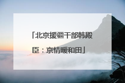 北京援疆干部韩殿臣：京情暖和田