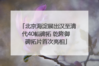 北京海淀展出汉至清代40幅碑拓 乾隆御碑拓片首次亮相