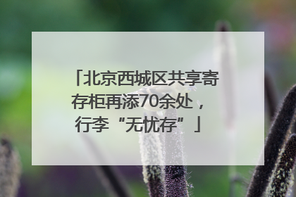 北京西城区共享寄存柜再添70余处，行李“无忧存”