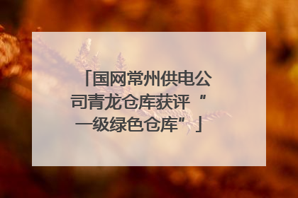 国网常州供电公司青龙仓库获评“一级绿色仓库”