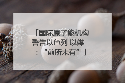 国际原子能机构警告以色列 以媒：“前所未有”