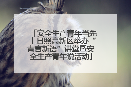 安全生产青年当先丨日照高新区举办“青言新语”讲堂暨安全生产青年说活动