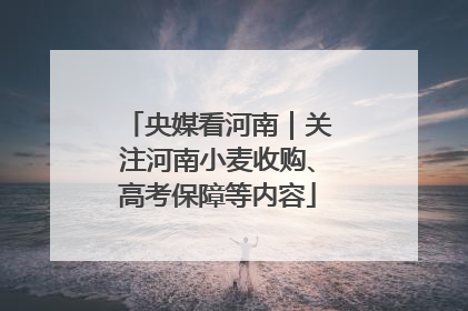 央媒看河南｜关注河南小麦收购、高考保障等内容