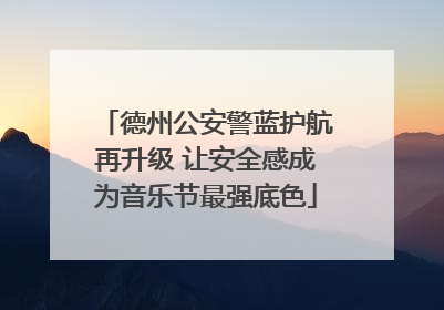 德州公安警蓝护航再升级 让安全感成为音乐节最强底色