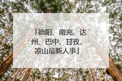 德阳、南充、达州、巴中、甘孜、凉山最新人事