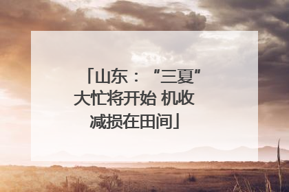 山东：“三夏”大忙将开始 机收减损在田间