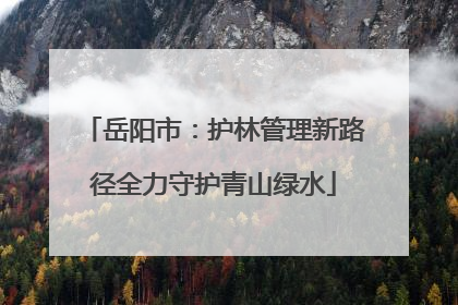 岳阳市：护林管理新路径全力守护青山绿水