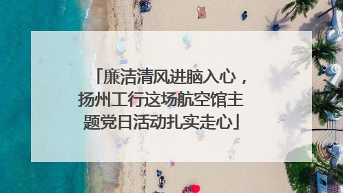 廉洁清风进脑入心，扬州工行这场航空馆主题党日活动扎实走心
