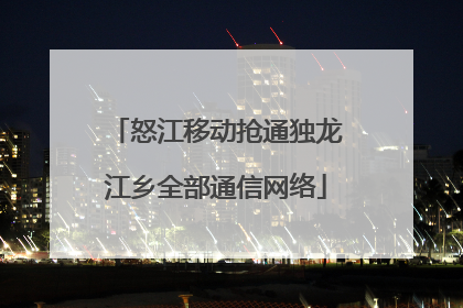 怒江移动抢通独龙江乡全部通信网络