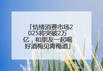 情绪消费市场2025将突破2万亿，和朋友一起喝好酒梅见青梅酒