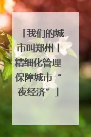 我们的城市叫郑州丨精细化管理保障城市“夜经济”